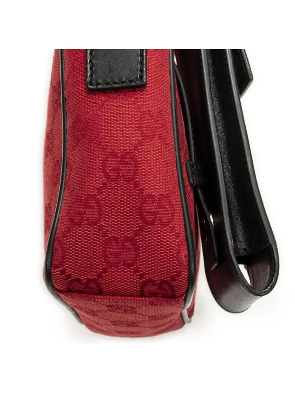 Gucci Square Pochette Crossbody Red Black GG Canvas - Picture 7 of 10